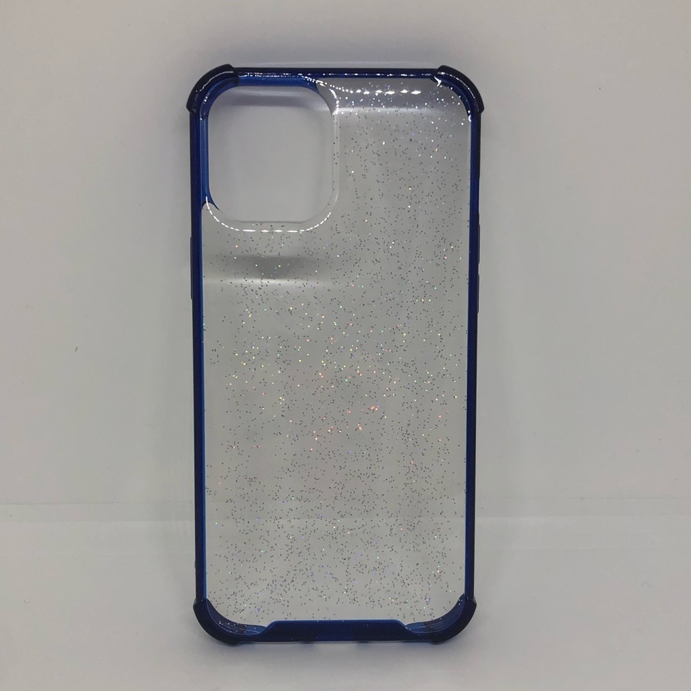 Icing Clear Glitter Case w Dark Blue Outline for iPhone 12 Pro Max Sparkle